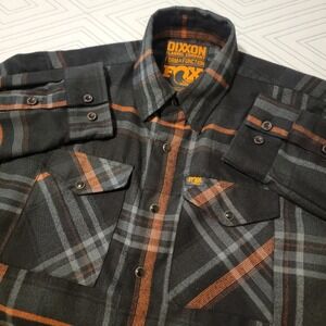 DIXXON Flannel Mens Medium Fox Racing Collaboration Snap Buttons Long Sleeve